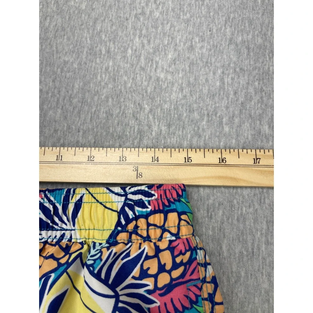 Vineyard Vines Mens Tropical Pineapple Cocktail Print Swim Trunks Blue Multi